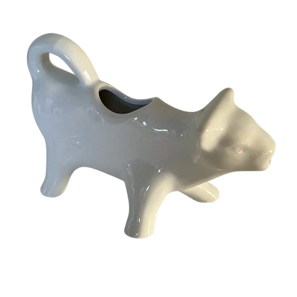 Fitz and Floyd Everyday White Porcelain Cow Creamer